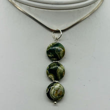 Load image into Gallery viewer, Raintree Rhyolite Jasper Sterling Silver Pendant | 2&quot; Long | Green, Pink |
