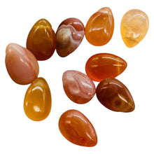 Load image into Gallery viewer, Botswana Agate Briolette Beads 10 Orange Pink Gemstone 12mm Jewelry Making
