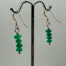 Load image into Gallery viewer, Emerald AAA Gemstone Earrings with 14K Rose Gold Filled Findings| 1" Long "
