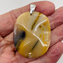 Load image into Gallery viewer, Mustard Mookaite Oval Sterling Silver Pendant | 50mm | Beige Brown |
