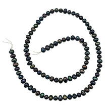 Load image into Gallery viewer, Near Round Blue Peacock 6-5mm FW Pearl Strand 109941
