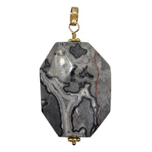 Load image into Gallery viewer, Picasso Jasper 14K Gold Filled Pendant | 1 3/4&quot; Long | Gray/Black| 1 Pendant |
