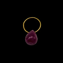 Load image into Gallery viewer, Natural Untreated Red Ruby 18K Briolette Bead Pendant | .91cts (TCW) | 5.5x4mm|
