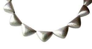 Designer 12 Brushed Silver Triangle Bead (24 Grams) 8 inch Strand 107236