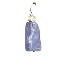 Load image into Gallery viewer, Blue Chalcedony Sterling Silver Designer Freeform Pendant | 2&quot; Long|Blue Silver|
