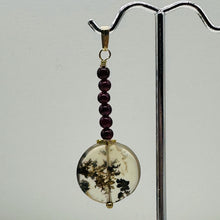 Load image into Gallery viewer, Gemmy Peruvian Opal w/Garnet 14K Gold Filled Pendant | Clear, Red |1 1/4&quot; Long |
