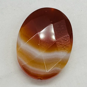 Faceted Red Orange Sardonyx 30x22mm Pendant Bead 6767