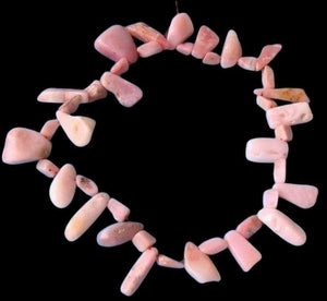 405cts Pink Peruvian Opal Briolette Bead Strand 110460H