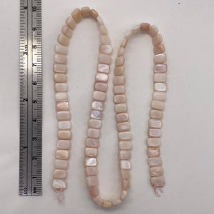 Mother of Pearl Double Drilled 16" Strand Rectangle Cut| 8x5x3mm| Pink| 80 Beads