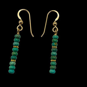 Unique Natural USA Blue Turquoise 14K Gold Filled Earrings | 2" Long |