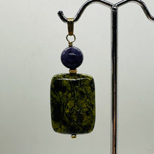 Load image into Gallery viewer, Rare Russian Jasper Charoite Pendant Green Purple Reptile 25x18mm 1.75"

