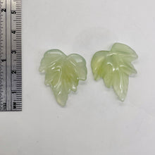 Load image into Gallery viewer, Carved Serpentine New Jade Leaf Bead Set | 27x24x4mm | 2 Beads |
