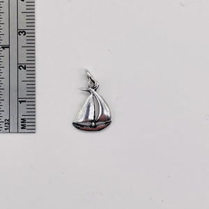 Sailing Boat Sterling Silver Charm | 3/4" Long | Silver | 1 Pendant |
