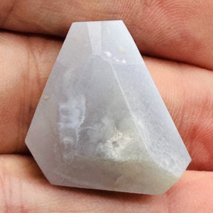Chalcedony Druzy 29ct Designer Cut Pendant Bead| 33x28x6mm|Blue | 1 Pendant Bead