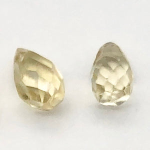 1 Natural Golden Yellow Zircon Faceted Briolette Bead 6942