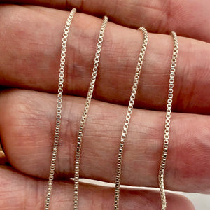 Italian 30" Sterling Silver Fine Box Chain 1mm 109732/30