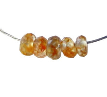 Load image into Gallery viewer, 5 Dazzling Mandarin Zircon Faceted Roundel Beads 7454A
