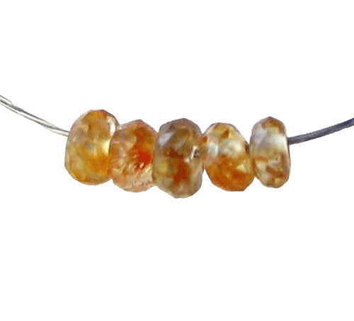 5 Dazzling Mandarin Zircon Faceted Roundel Beads 7454A