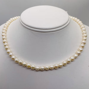 Premium 6.5 x 7mm Cream White FW Pearl Strand 101304