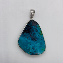 Load image into Gallery viewer, Chrysocolla Beautiful Sterling Silver Pendant | Blue | | 2&quot; Long | 1 Pendant |
