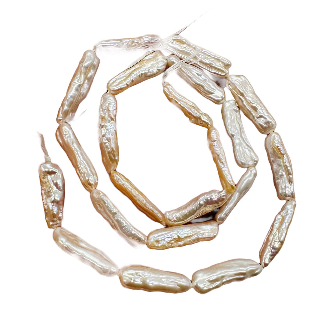 Natural Peachy Pink Biwa FW Pearl Strand4450