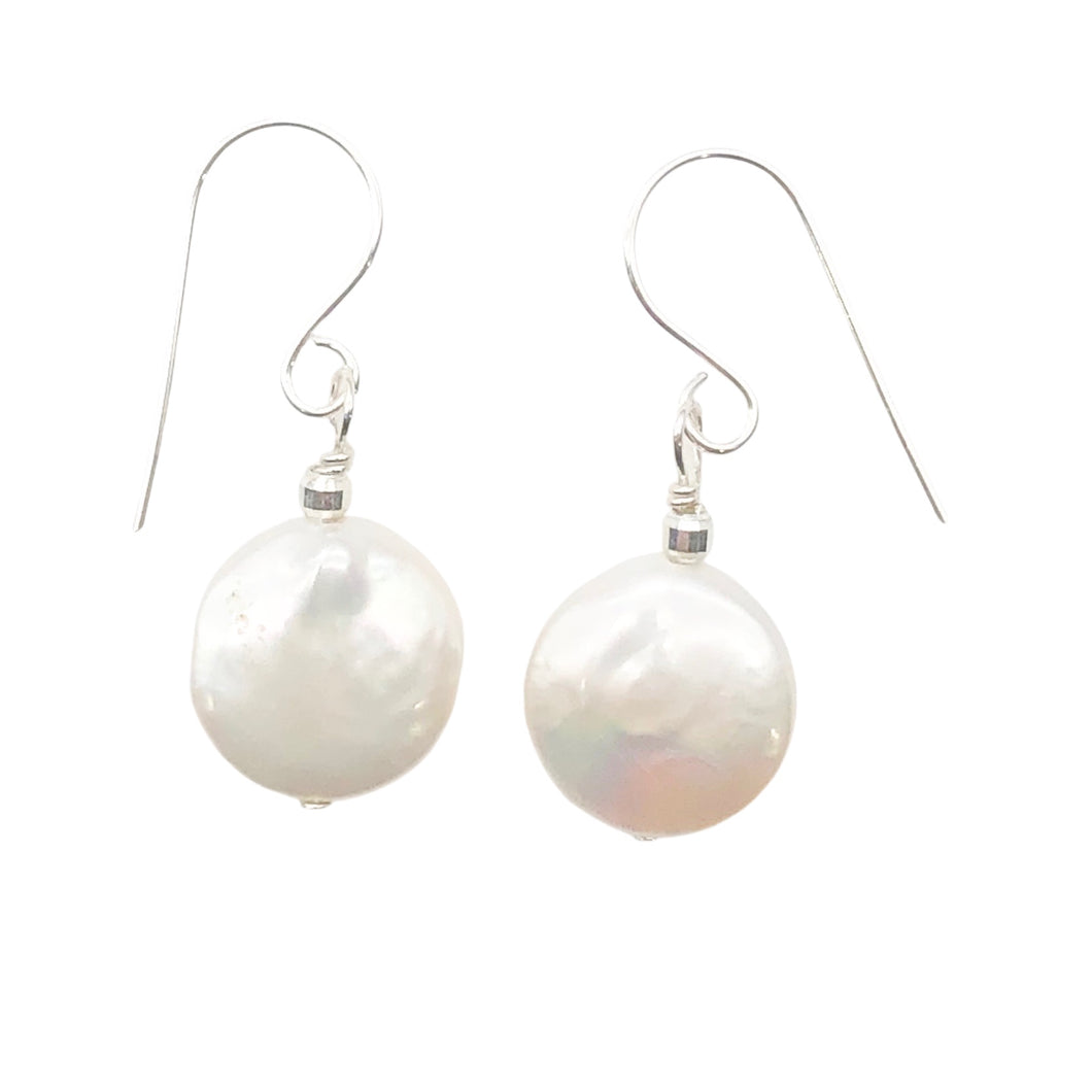 Creamy White Coin FW Pearl Drop/Dangle | 1 1/4
