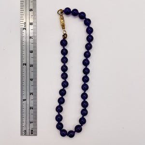 Amethyst 14K Gold Round Bead Bracelet | 7 1/2" | Purple | 1 Bracelet