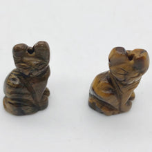 Load image into Gallery viewer, Adorable! 2 Tiger's Eye Sitting Carved Cat Beads | 21x12x10mm | Golden Brown
