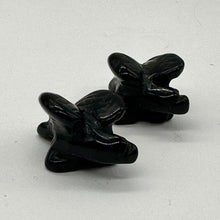 Load image into Gallery viewer, 2 Soaring Carved Onyx Eagle Animal Beads | 18x18x7mm | Silver black
