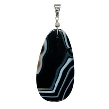 Load image into Gallery viewer, Stunning Black and White Sardonyx Sterling Silver Pendant | 3 1/4&quot; Long |
