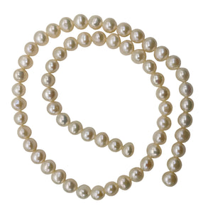 Premium 6.5 x 7mm Cream White FW Pearl Strand 101304