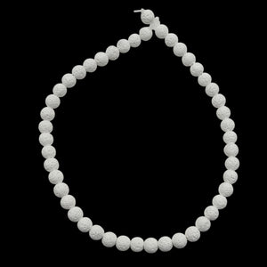 Lava Stone Round Beads 16" Strand | 8mm | White | 46 Beads |