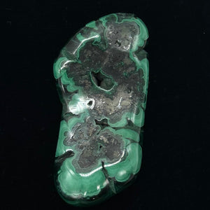 Malachite 47g Polished Gemstone WorryStone | 64x30x12mm | Green | 1 Specimen |