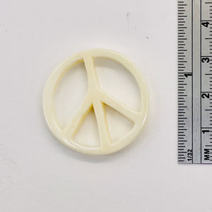 Peace Pendant Round | 30x3mm | White | 1 Bead |
