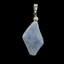 Load image into Gallery viewer, Chalcedony Designer Cut Sterling Silver Wire Wrap Pendant | 2&quot; Long | Blue |
