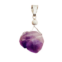 Load image into Gallery viewer, Amethyst Natural Crystal Sterling Silver Pendant | 1 1/2&quot; Long | Purple |
