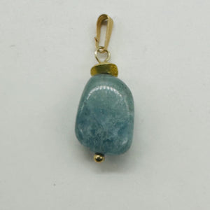Aquamarine 14K Gold Filled Drop Pendant | 1 1/2" Long | Aqua | 1 Pendant |