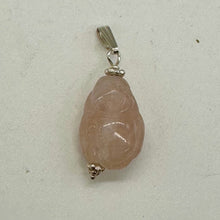 Load image into Gallery viewer, Buddha Hand Carved Rose Quartz Sterling Silver Pendant | 1 1/4&quot; Long |
