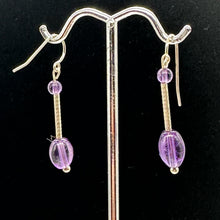 Load image into Gallery viewer, Unique Amethyst &amp; Sterling Silver Earrings 6379B
