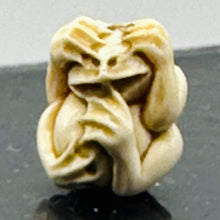 Load image into Gallery viewer, See No Evil Monkey Mammoth Tusk Pendant Bead | 16x13x12mm | Cream | 1 Bead |
