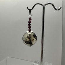Load image into Gallery viewer, Gemmy Peruvian Opal w/Garnet Sterling Silver Pendant | Clear, Red |1 1/4&quot; Long |
