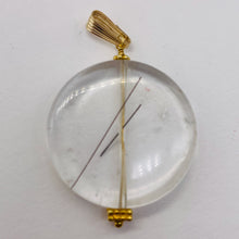 Load image into Gallery viewer, Tourmalinated Quartz Beautiful Round 14K Gold Filled Pendant | 30mm | Disc |
