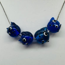 Load image into Gallery viewer, Kitty Cat Ceramic Round Beads | 15mm | Midnight Blue | 4 Beads |
