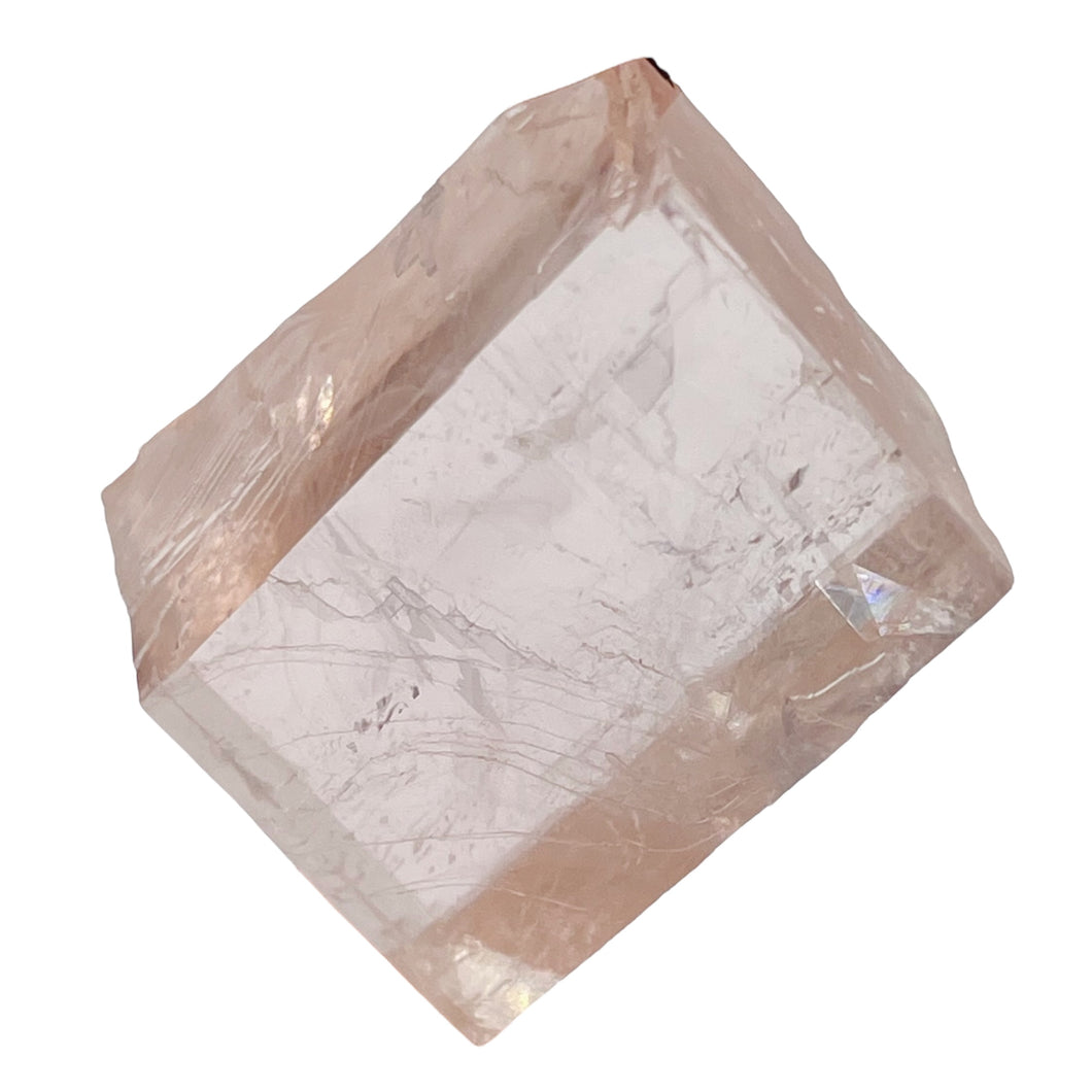 Optical Calcite / Iceland Spar 20g Rectangular Prism | 31x19x12mm | Pink, Clear|