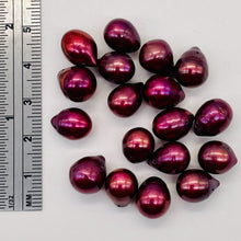 Load image into Gallery viewer, 6 Radiant Raspberry Teardrop Briolette Pearls 10131
