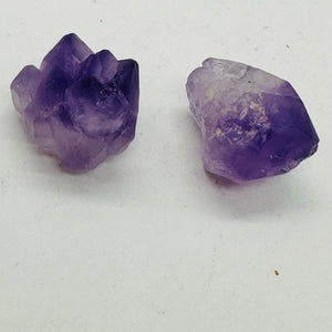 Amethyst Natural Crystals Parcel | 25x19x16 and 22x21x18mm | Purple | 2 Beads