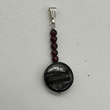 Load image into Gallery viewer, Rhodolite Garnet and Hypersthene Sterling Silver Pendant | 1 3/4 inches long |
