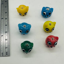 Load image into Gallery viewer, Kitty Cat Ceramic Round Beads | 15mm | Multi-Color | 6 Beads |
