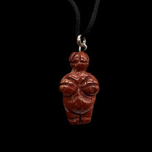 Load image into Gallery viewer, Brecciated Jasper Stone Goddess Pendant Necklace | 3/4&#39; Long | Red | 1 Pendant |
