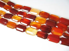 Load image into Gallery viewer, Premium! Faceted Carnelian Agate 12x18mm Rectangular Bead 8&quot; Strand 10600HS
